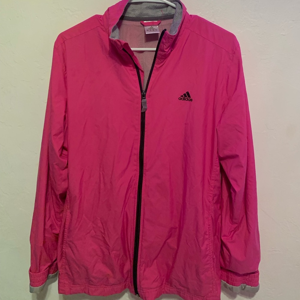 Pink adidas zip up